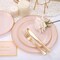100PCS Heavy Duty Pink Disposable Plates - 50 Dinner and 50 Dessert Plates (Pink)